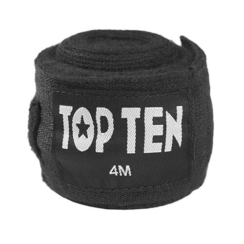 Бинт боксерський 4м, TopTen, пара, чорний, синій, червоний.