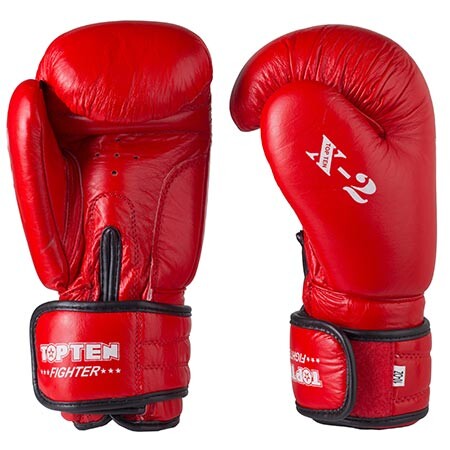 Боксерские перчатки TopTen X-2, кожа, 8oz, красный.