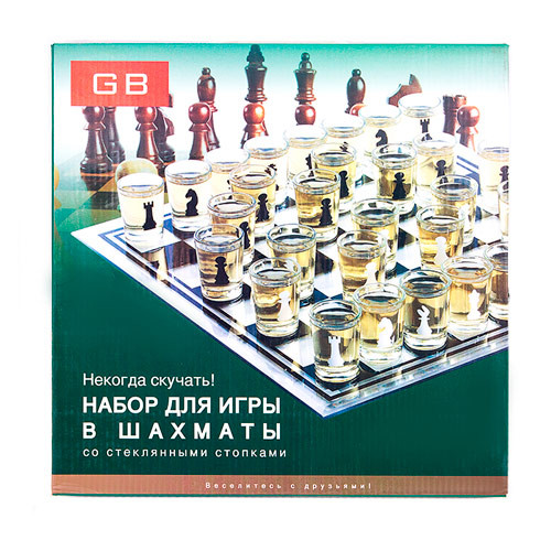 Шахматы, шашки стеклянные, фигуры стакан, 3 в 1.