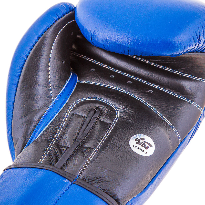 Боксерские перчатки Velo AIBA, кожа, 10oz, синий
