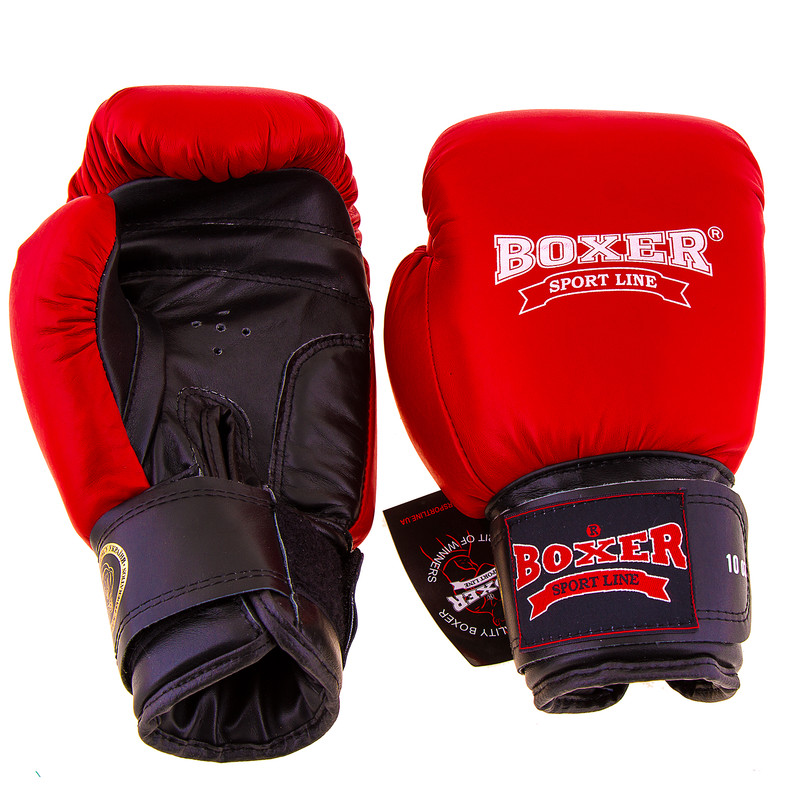 Боксерские перчатки Boxer Profi ФБУ, 12oz, красный.