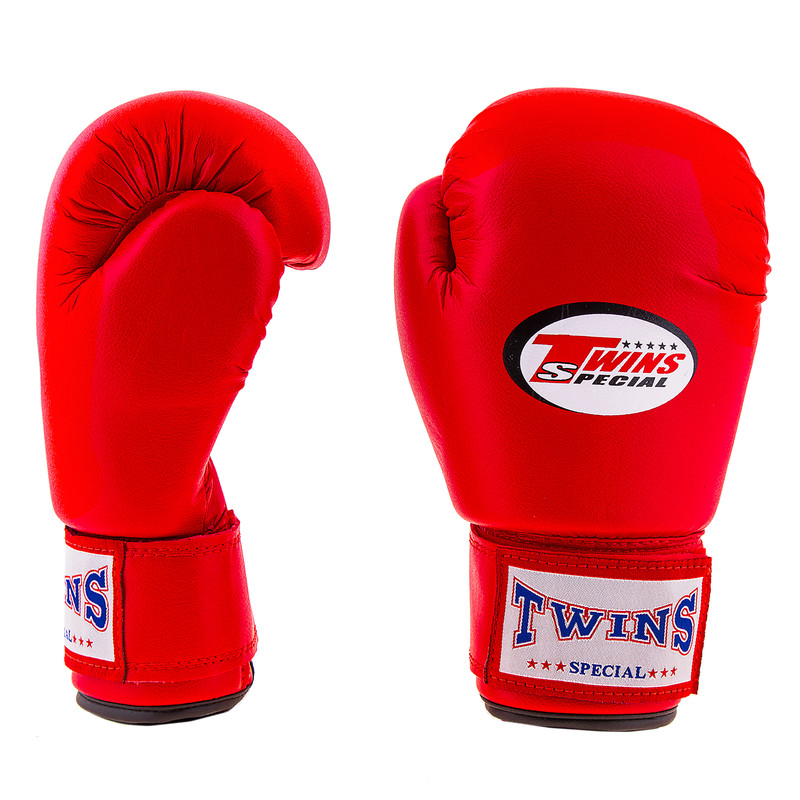 Боксерские перчатки Twins, PVC, 6oz, красный, без рисунка.
