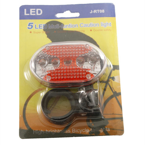 Фонарь велосипедный, мигалка, 5LED, J-RT08. Скидка от 10 шт.