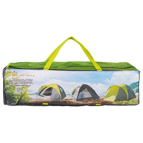 Палатка 3-х местная GreenCamp 1011-2, на 2 входа. 