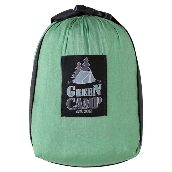 Гамак GreenCamp "CANYON", 310х220 см, парашютный шелк, серый/зеленый, крепеж, до 180кг. 