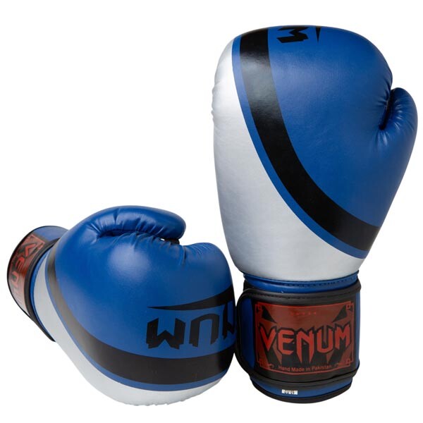 Боксерские перчатки Venum, DX-55, 10oz,12oz, синий-серебро.