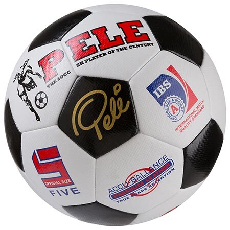 Мяч футбольный гибридный Pele, бело-черный. Скидки.