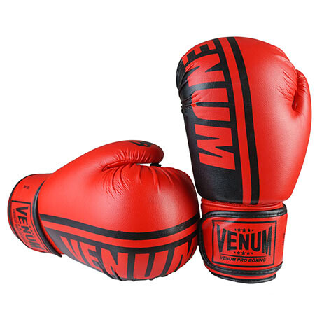 Боксерские перчатки Venum, PVC-19, 8oz,10oz,12oz, красный.
