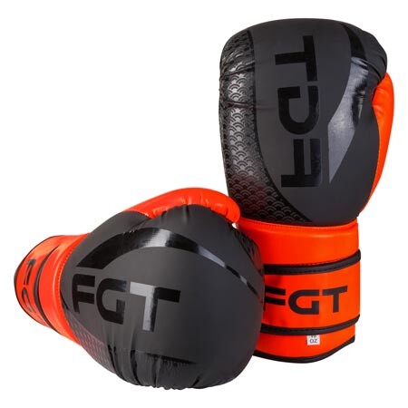 Боксерские перчатки FGT, Flex, 8oz, 10oz, 12oz, оранж/черный.