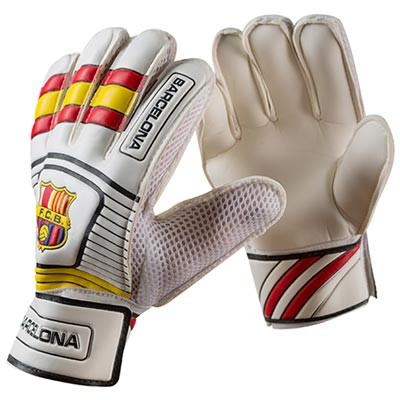 Вратарские перчатки Latex Foam FC BARCS, бело-желтый, размеры 5, 6, 7, 8, 9.
