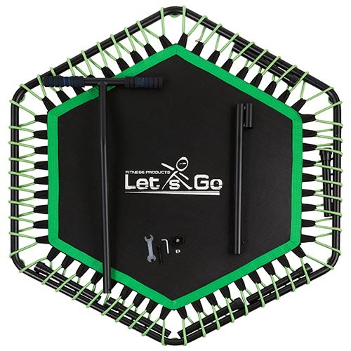 Фітнес батут з ручкою, 50" (127см) Let'sGo, чорний/салатовий. Знижка від 5 шт.