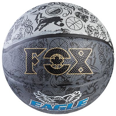 Мяч баскетбольный №7 резиновый, FOX Eagle, черный.