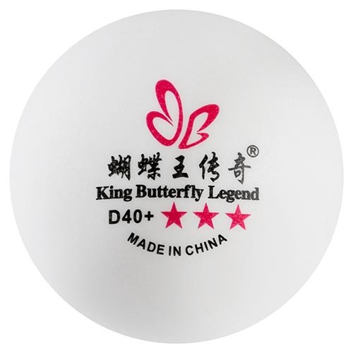 Шарики для настольного тенниса Butterfly King 3*, 40+мм, 6шт, белый.