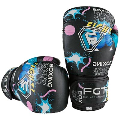 Боксерские перчатки FGT, Flex, 6oz, рисунок, fight(желтый)
