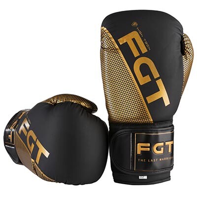 Боксерские перчатки FGT 2560, Flex, 8oz, 10oz, 12oz, черный/золото.