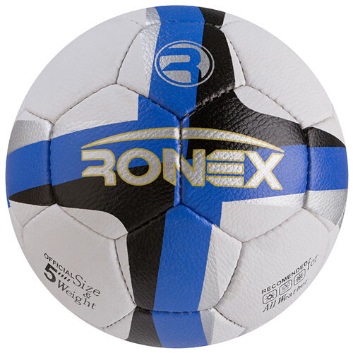 Мяч футбольный Grippy Ronex RX-31, синий/черный. Скидка от 50 шт.