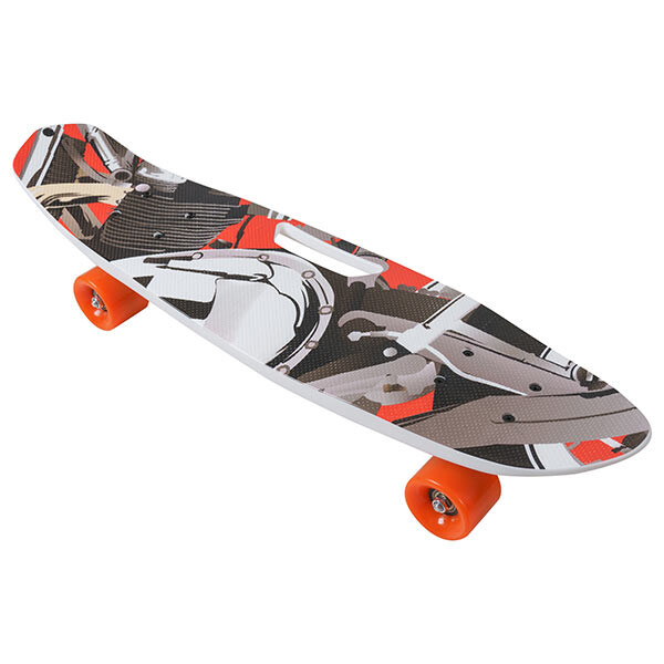 Скейт PennyBoard, 63х17cm, ручка, 5 видов, PU 60х45мм. Скидка на ящик. 