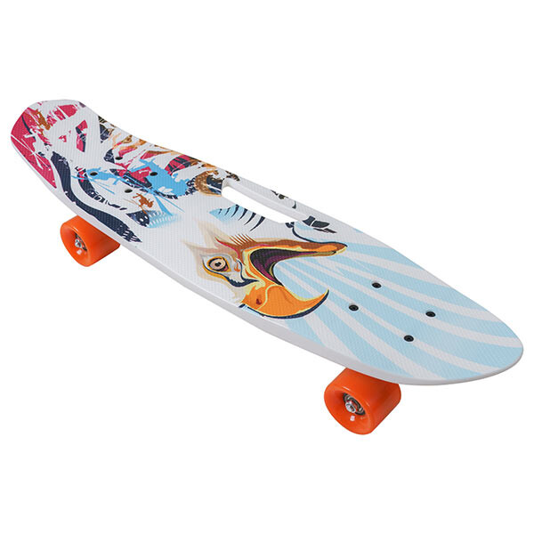 Скейт PennyBoard, 63х17cm, ручка, 5 видов, PU 60х45мм. Скидка на ящик. 