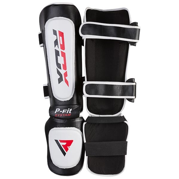 Защита ноги MMA D-X, кожа, черно-белый, размер M, L, XL.