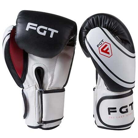 Боксерські рукавички FGT 2177, Flex, 8oz, 10oz, 12oz, чорний/білий