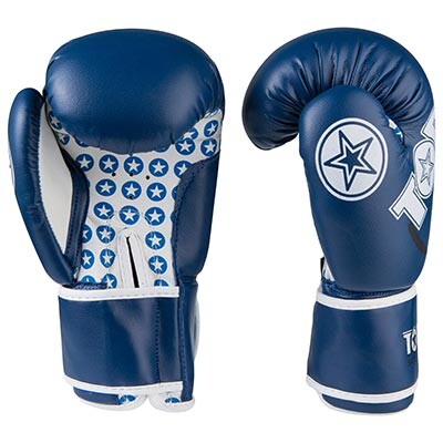 Боксерские перчатки TopTen WARRIOR, PVC, 6oz,8oz,10oz, 12oz, синий.
