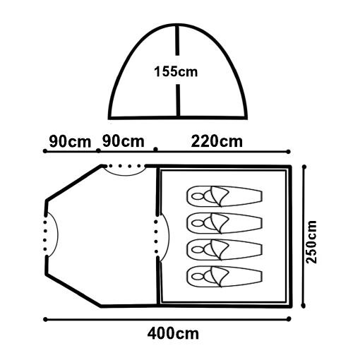 Палатка 4х местная Mimir 1036.