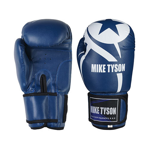 Боксерские перчатки Mike Tyson, PVC, 8oz, 10oz, 12oz, синий.