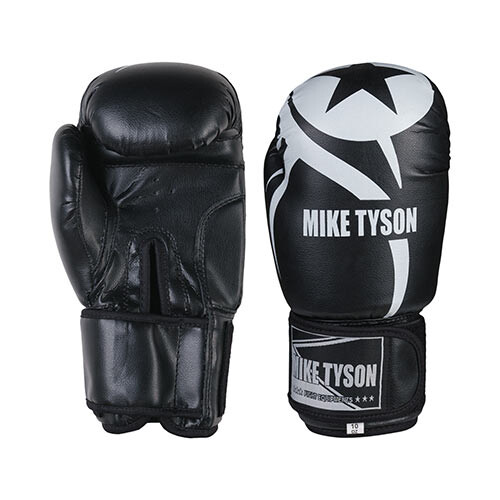 Боксерские перчатки Mike Tyson, PVC, 8oz, 10oz, 12oz, 14oz, черный.