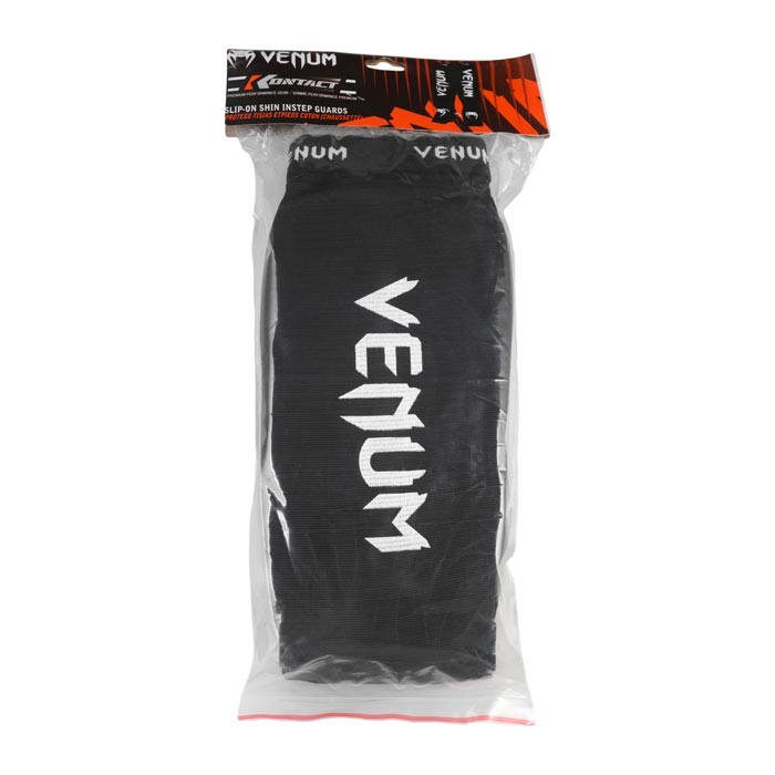 Защита ноги Venum, эластан, черный, липучка, размер S, M, L, XL.