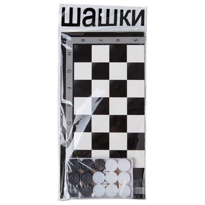 Шашки с доской из плотного картона.