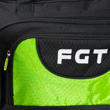 Сумка спортивная, дорожная FGT, серый/зеленый. 
