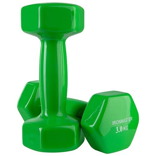 Гантелі IronMaster, вініл, 3 кг х 2 шт. Знижка від 8 пар.