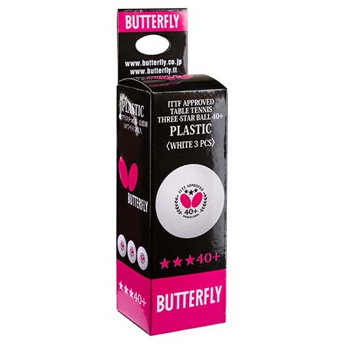 Шарики для настольного тенниса Butterfly, 3шт, белый.