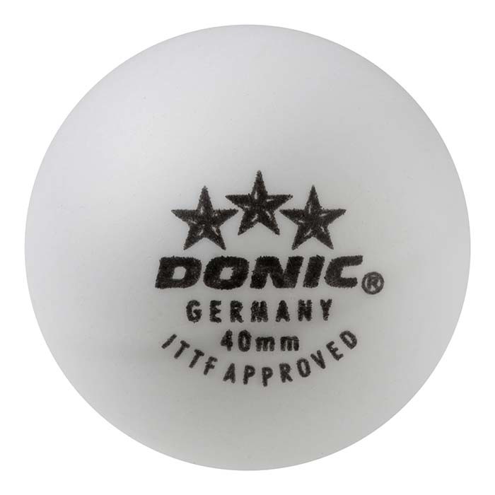 Шарики для настольного тенниса Donic 3*, 3шт, белый.
