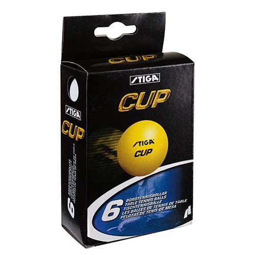 Кульки для настільного тенісу Stiga Cup 3*, 6 шт., білий, C-6.