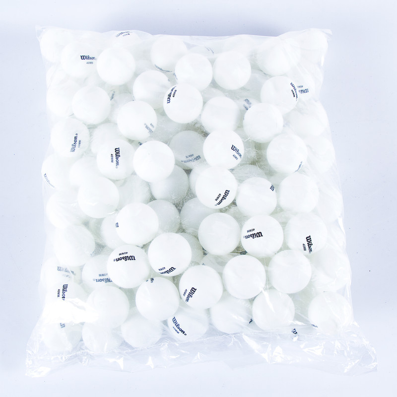 Шарики Wilson G40+ ***, белый, 144 шт в упаковке.