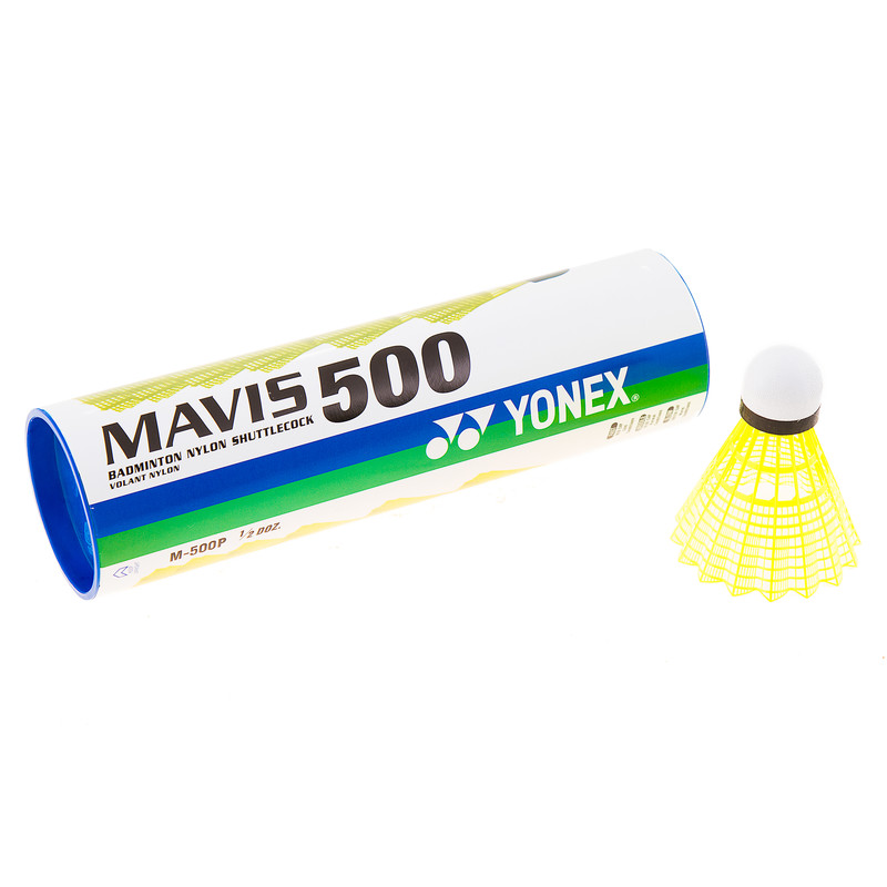 Воланы Mavis Yonex 500, желтый, нейлон, 6шт