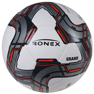 Мяч футбольный гибридный Ronex Grand, серый. Скидки.