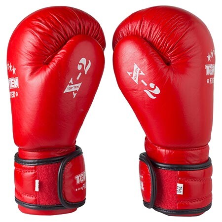 Боксерские перчатки TopTen X-2, кожа, 8oz, красный.