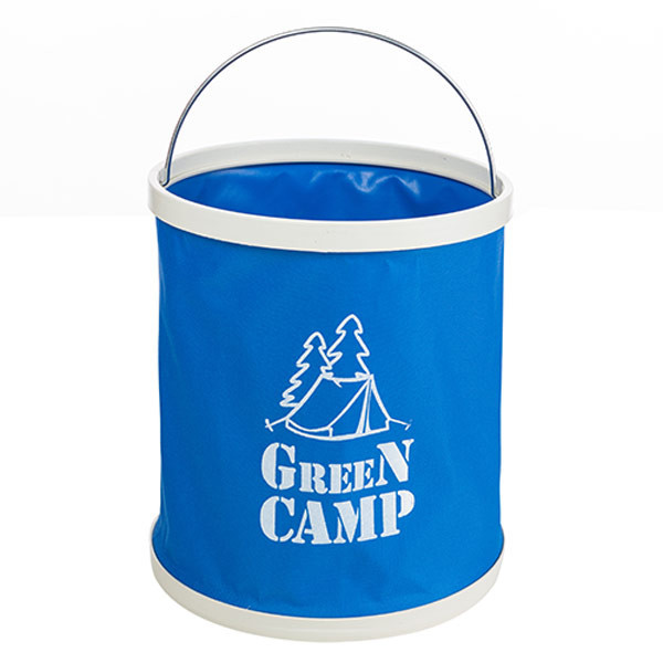 Ведро туристическое GreenCamp, 11л складное, синий. 