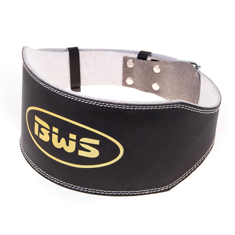 Пояс атлетический BWS широкий, PU, черный, размеры M, L, XL