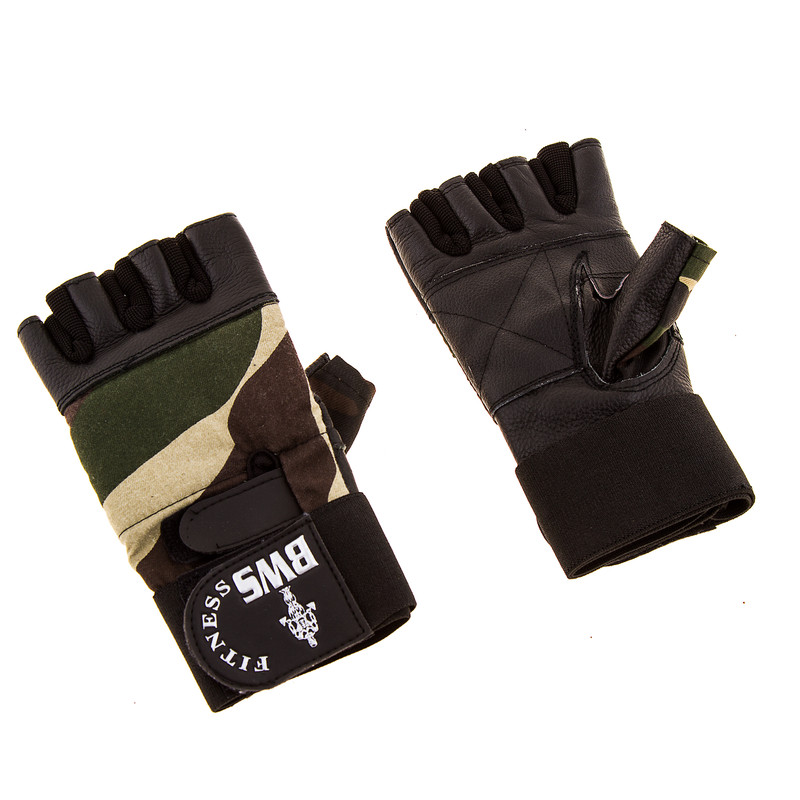Перчатки атлетические ARMY BWS, кожа, напульсник, размер размеры S, M.