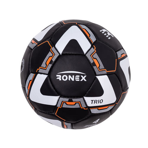 Мяч футбольный №4 Ronex Grippy TRIO черный. Скидка на ящик.