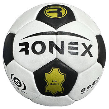 Мяч футбольный Ronex(MK) кожа/микрофибра, черно/белый.
