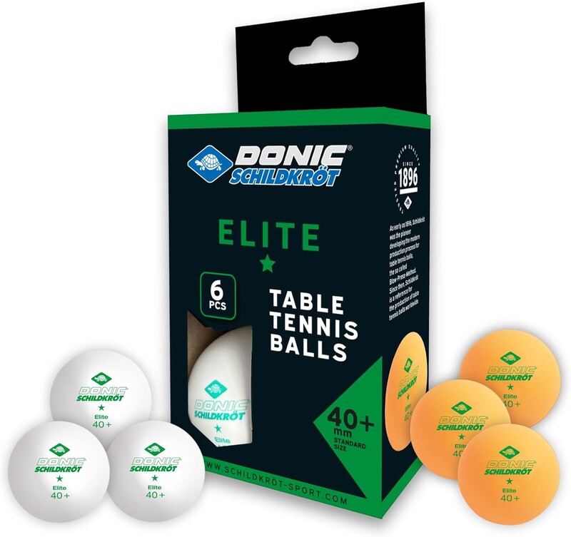 Кульки для настільного тенісу Donic Elite * ball 40+, 6 шт., білий +оранж.