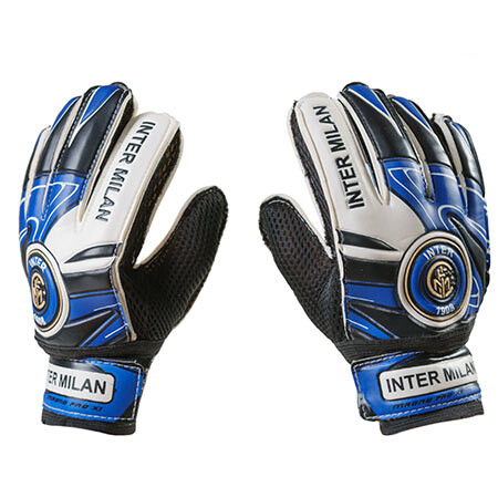 Вратарские перчатки Latex Foam INTERMILAN, бело-голубой, размеры 5, 6, 7, 8, 9.