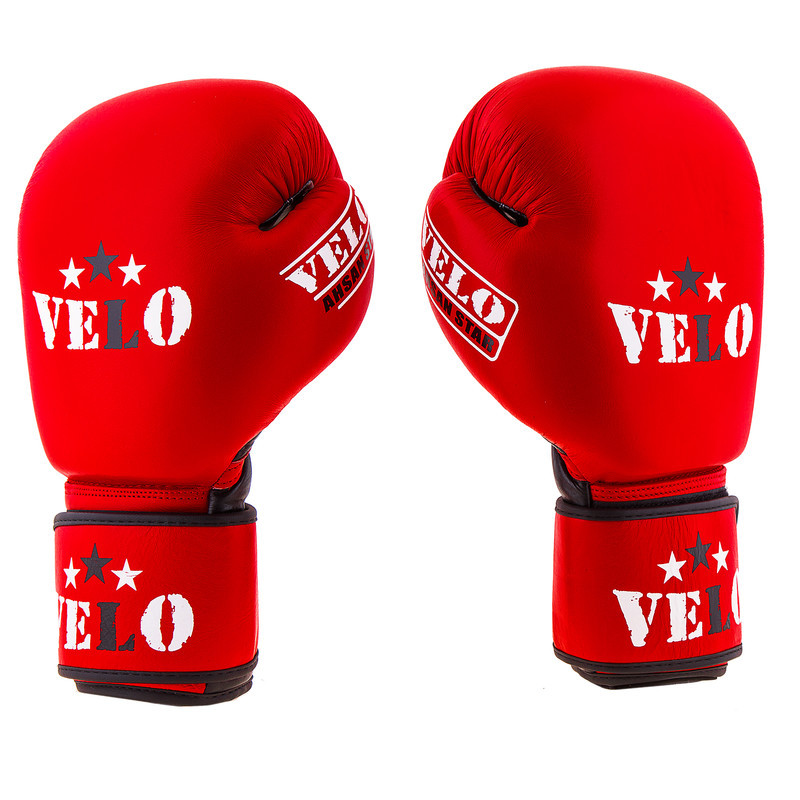 Боксерские перчатки Velo AIBA, кожа, 10oz, красный