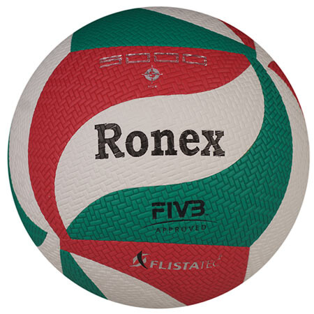 Мяч волейбольный Ronex 5000PU, красный/белый/зеленый.  Скидка на ящик.