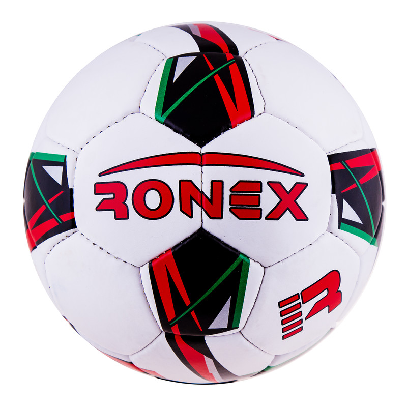 Мяч футбольный Grippy Ronex-JM2, бело/красный. Скидка от 50 шт.