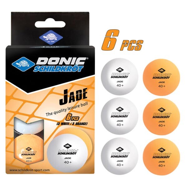 Кульки для настільного тенісу Donic Jade ball 40+, 6 шт., білий+оранж.